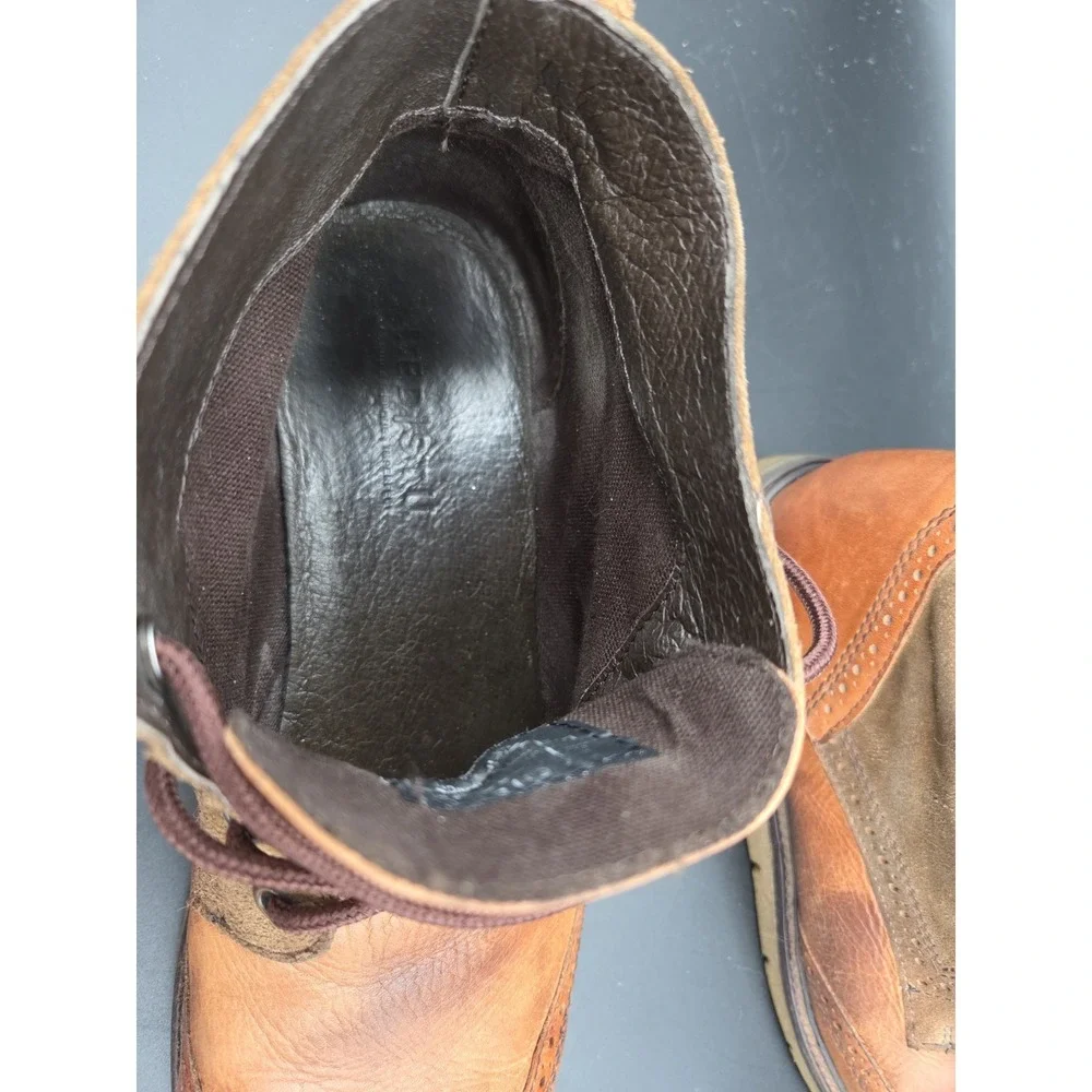Bed Stu Leather Suede Wingtip Chukka Boots 10 Tan US Brogue Heritage